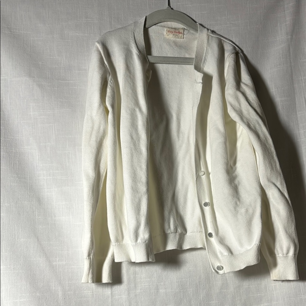 White Small Button-Up Cardigan